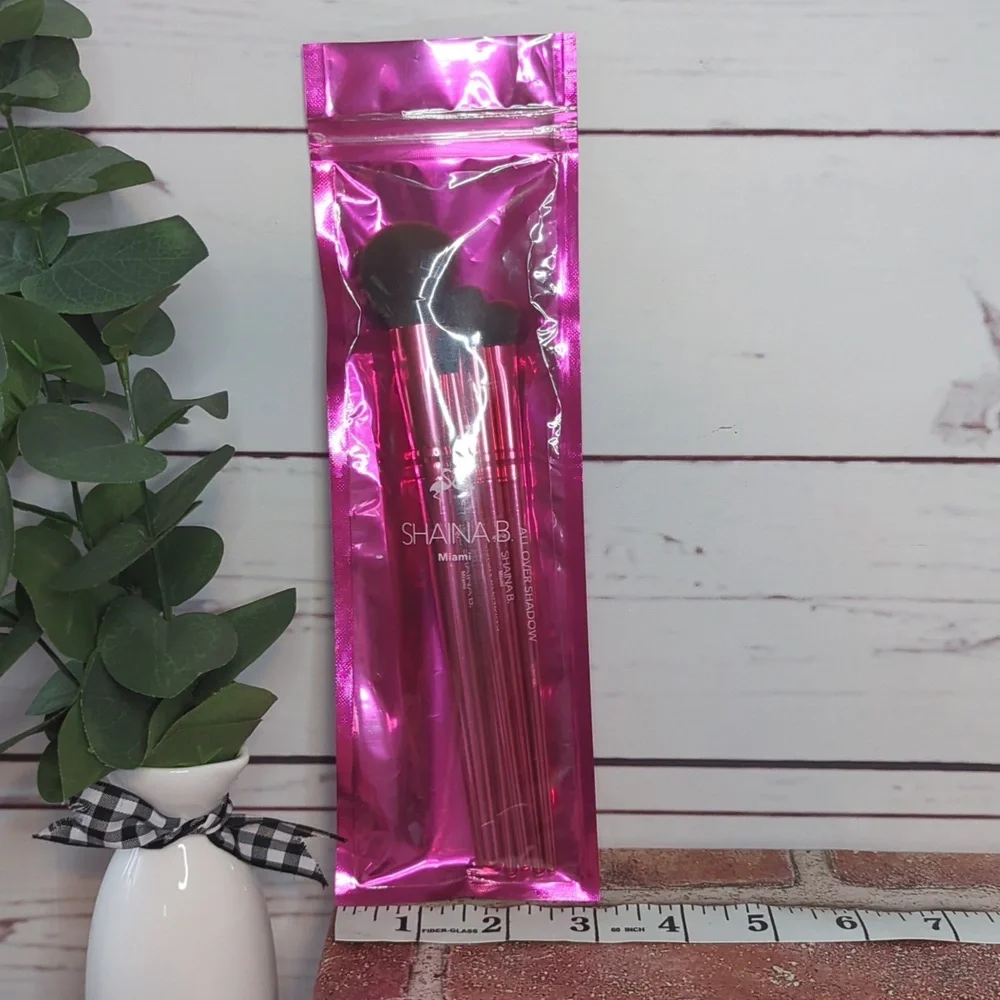 Shaina B. Miami Fab 5 Pink Piece Essentials Brush Set Full Size New in Packaging
